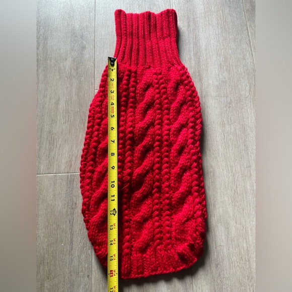 Red knit dog sweater - Picture 7 of 7